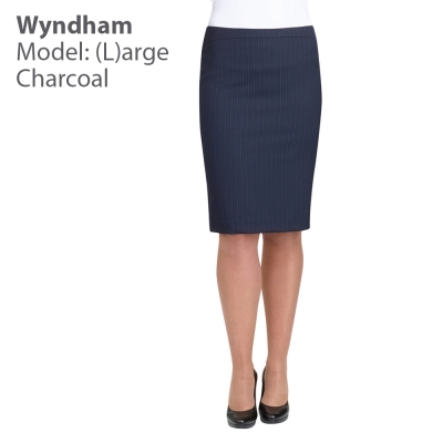 Long Wyndham Straight Skirt Charcoal