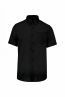 Heren non-iron overhemd korte mw Zwart