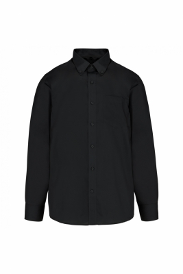 Heren non-iron overhemd lange mw Zwart